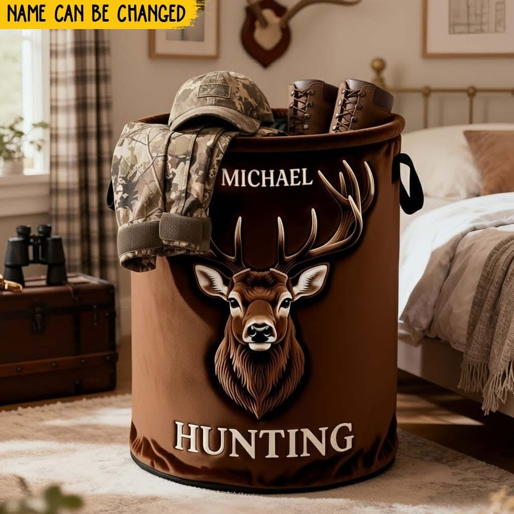 Personalized Hunting Laundry Basket Best Laundry Hamper Christmas Gifts For A Deer Hunter