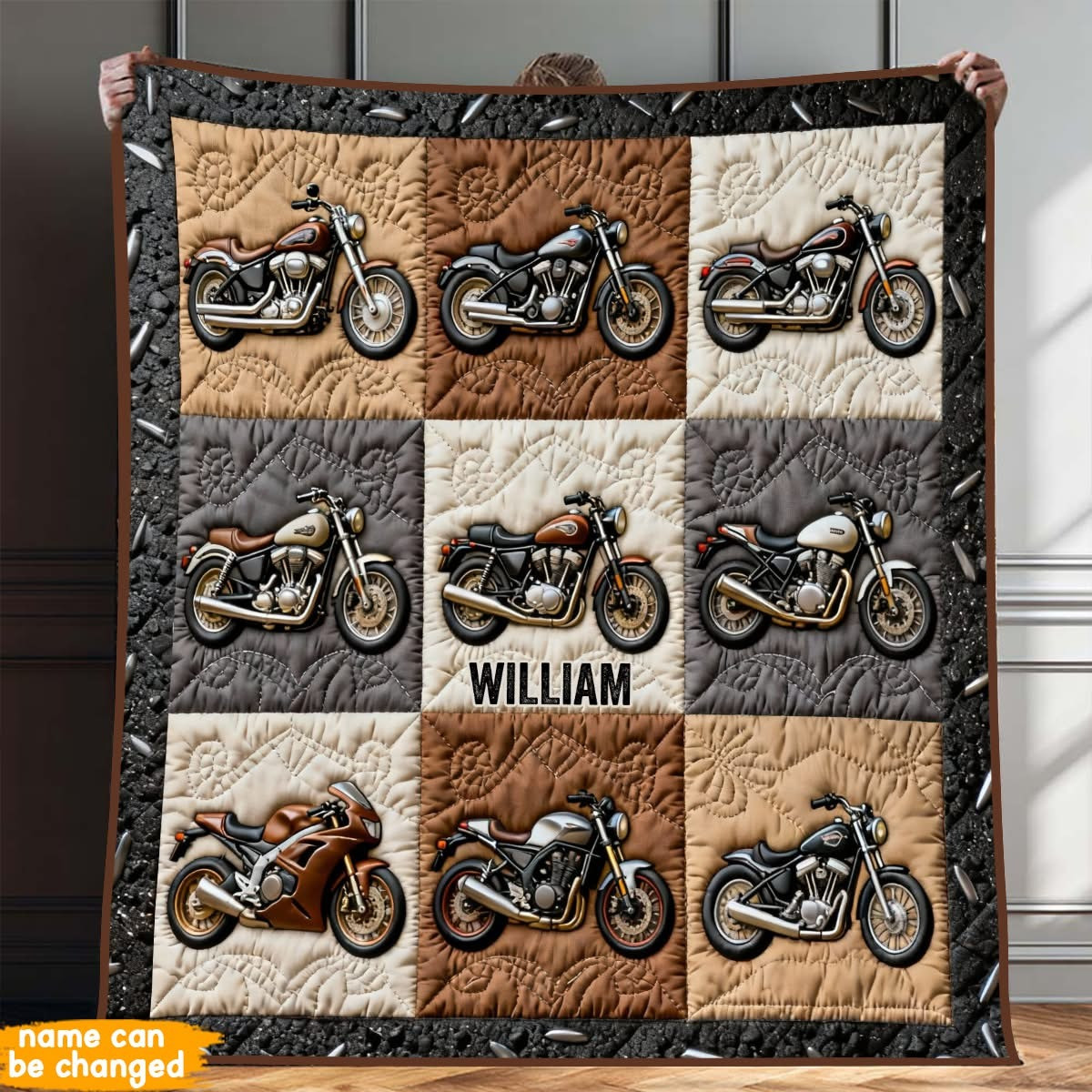 Personalized Motorcycle Biker Quilt Blanket Best Gift For Motorcycle Enthusiast