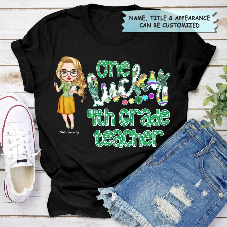 Personalized One Lucky Teacher Shirt St Patricks Day Clothes Best Gift For Teacher Farewell - Image 8