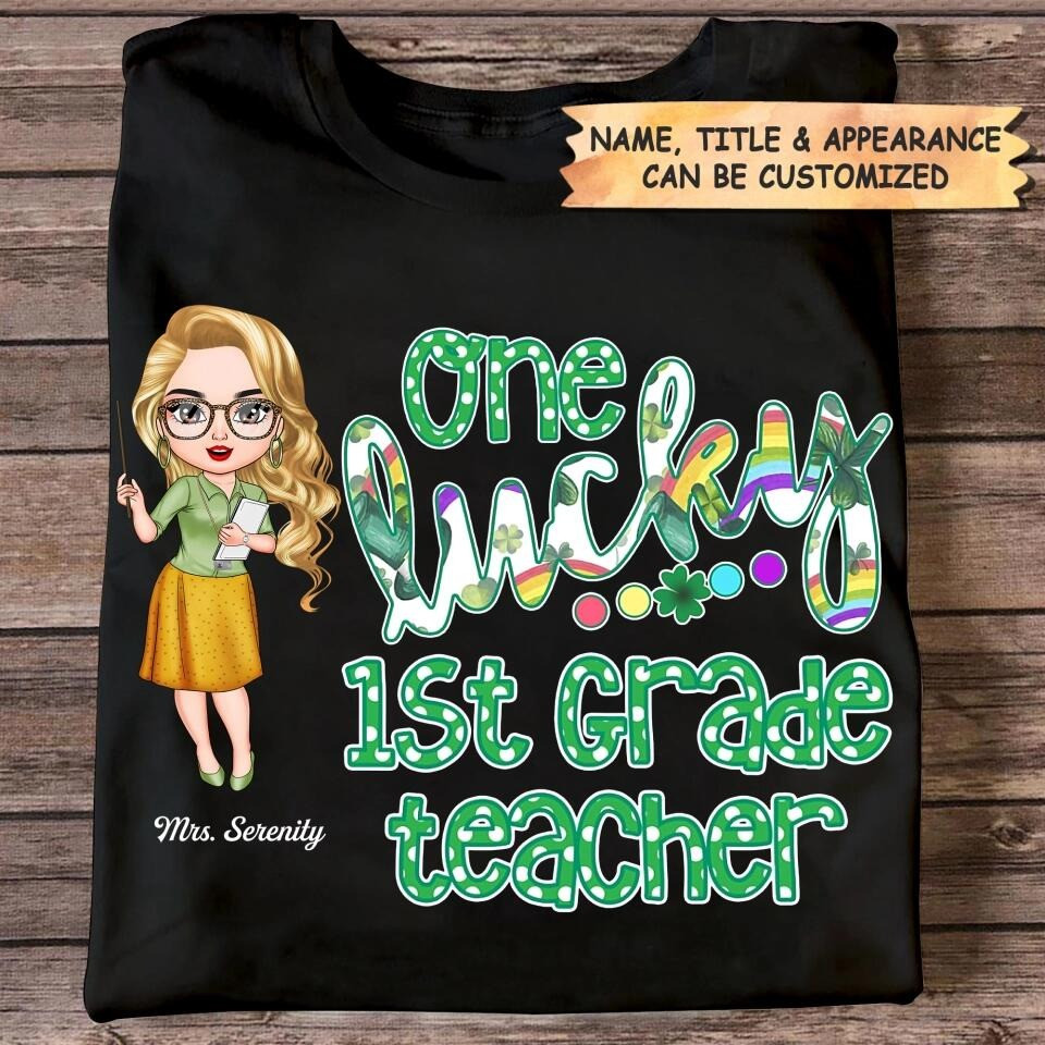Personalized One Lucky Teacher Shirt St Patricks Day Clothes Best Gift For Teacher Farewell - Image 9
