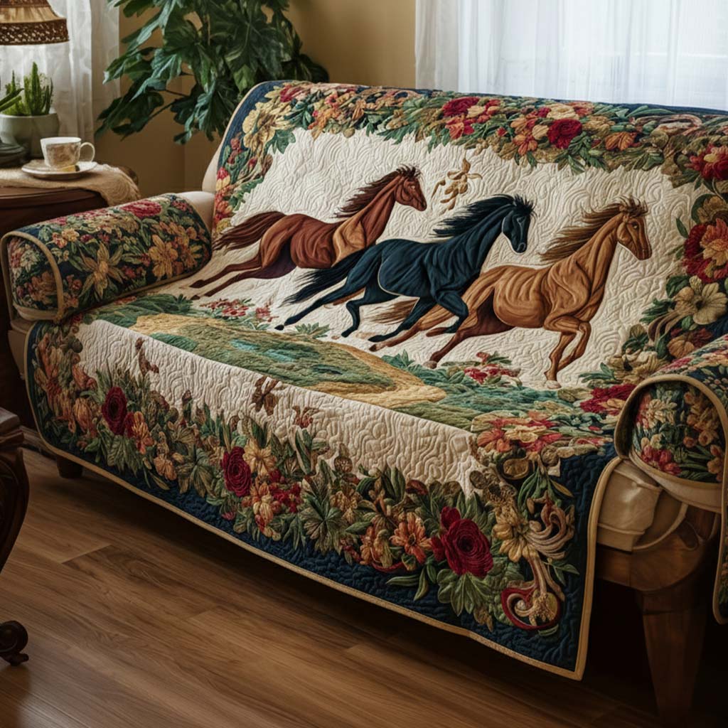 Petal Rider Quilted Sofa Cover Cool Sofa Covers Best Christmas Gifts For Equestrians