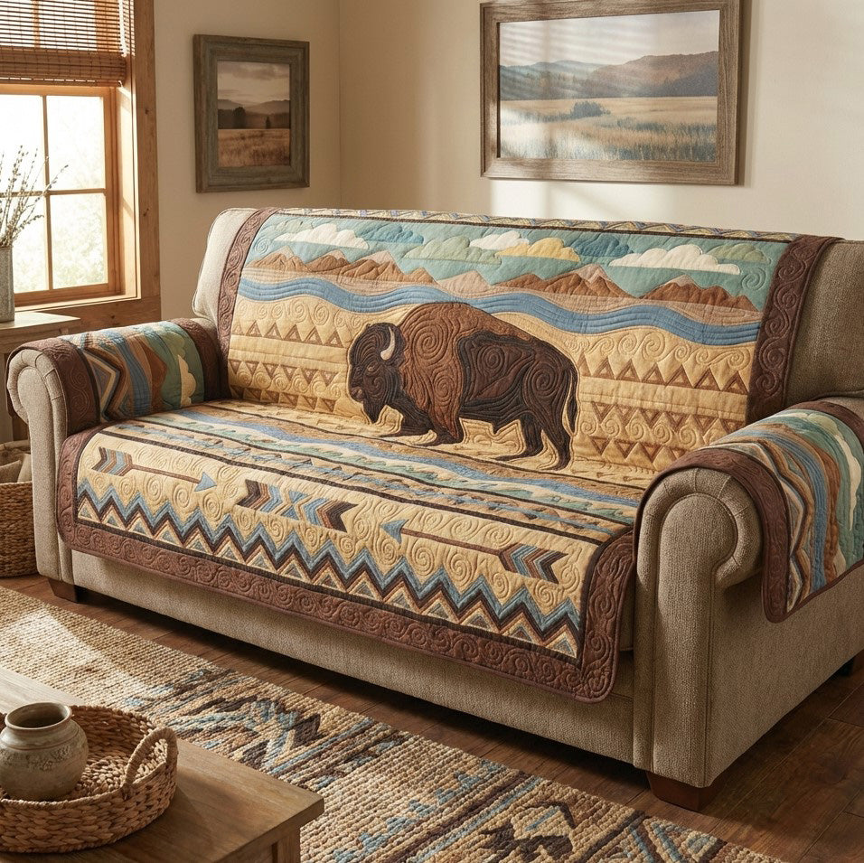 Plains Heritage Quilted Sofa Cover Best Sofa Slipcovers Native American Mother's Day Gifts
