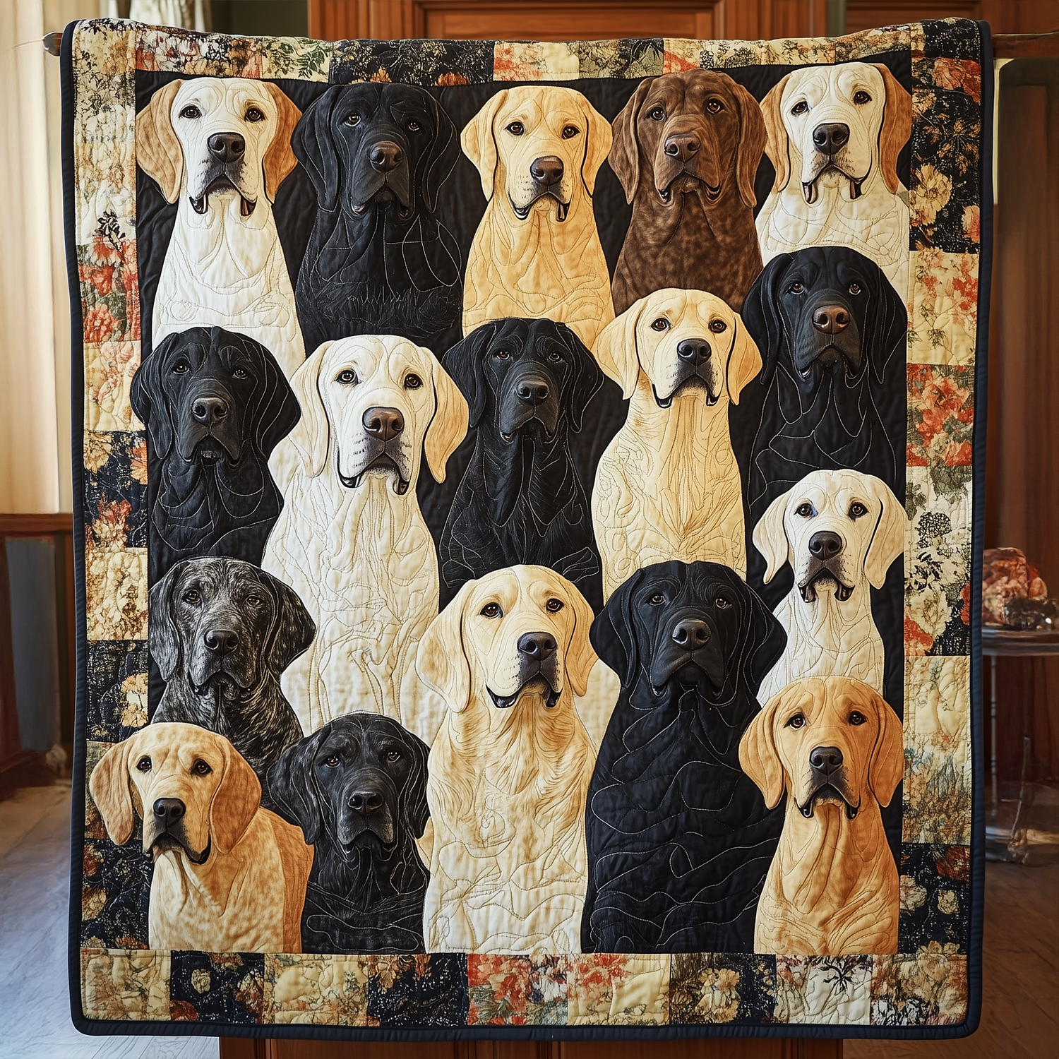 Playful Labrador Quilted Blanket Boho Bedroom Furniture Present Ideas For Mom