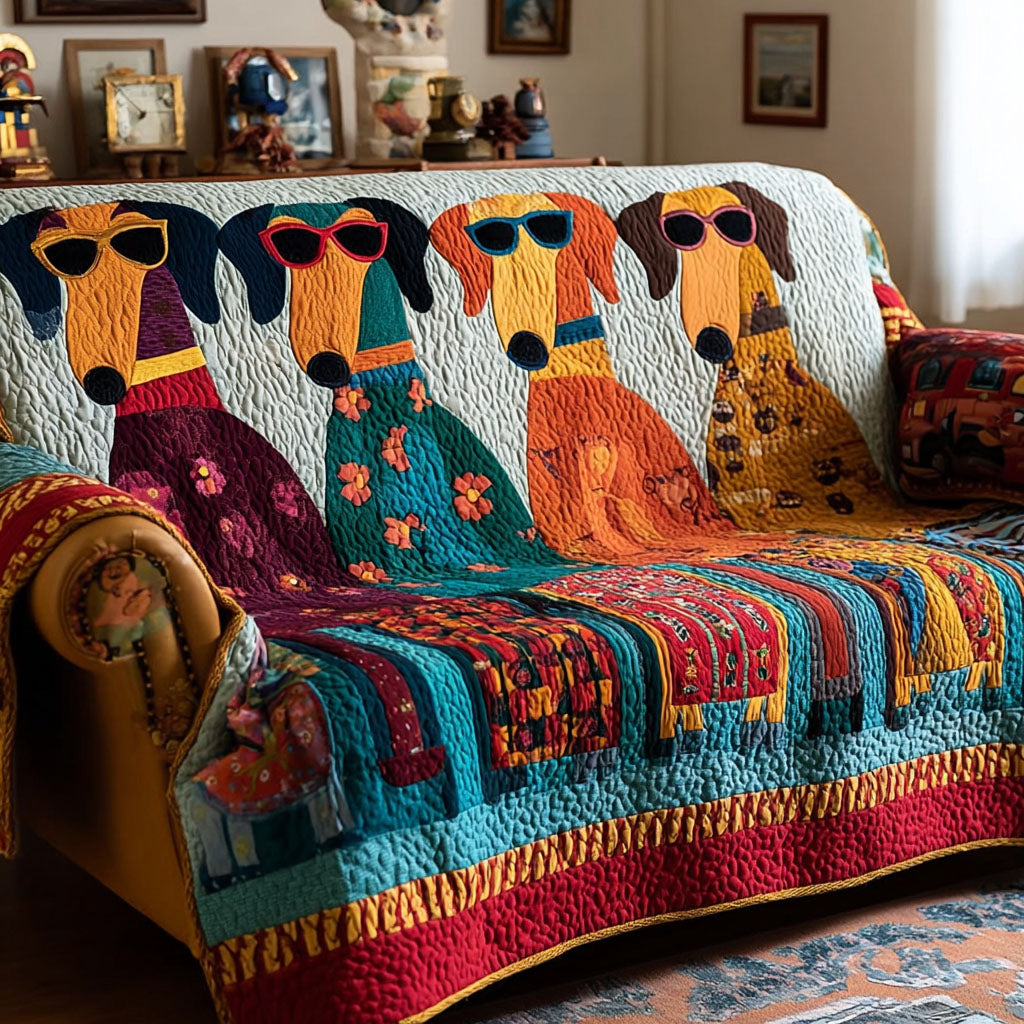 Playful Pups Quilted Sofa Cover Couch And Sofa Covers Gifts For People With Dogs
