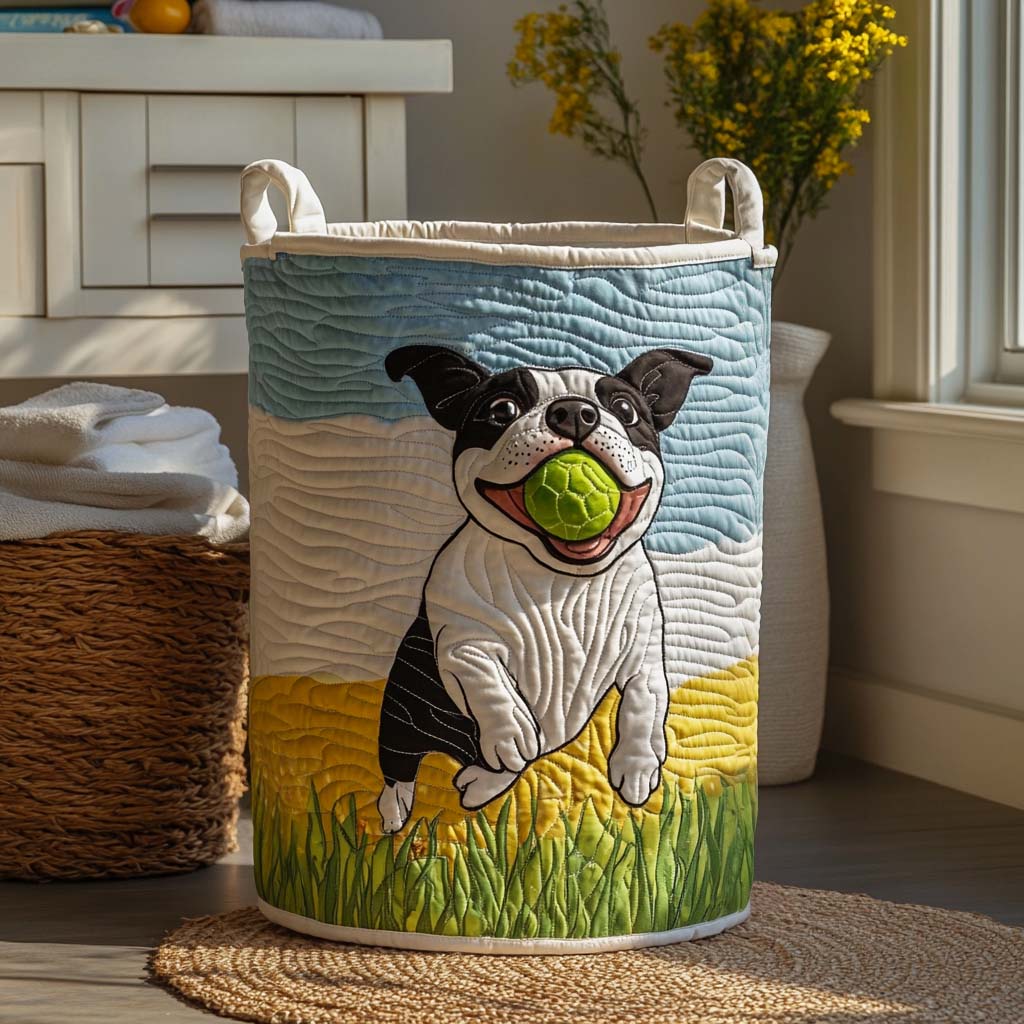 Playtime Spirit Quilted Laundry Basket Quilted Fabric Laundry Bin for Organized Living