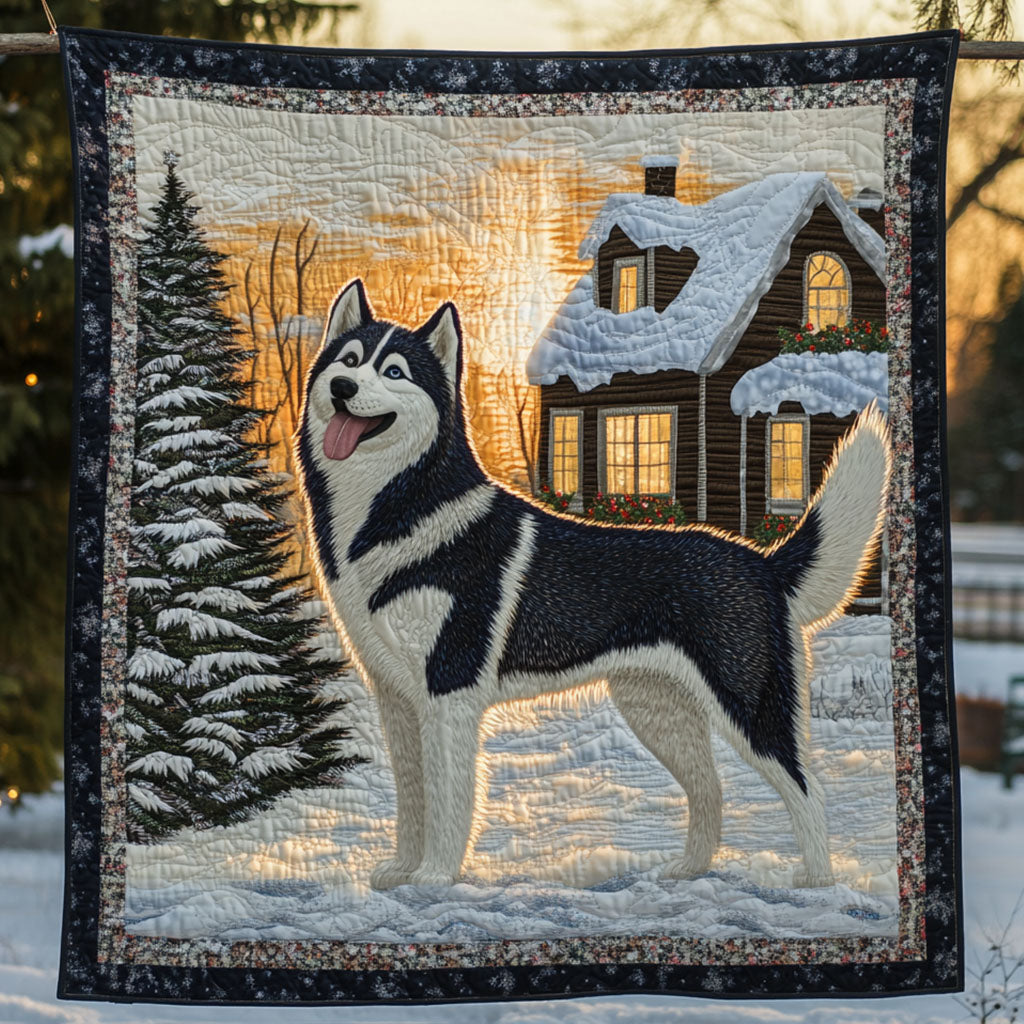 Polar Spirit Quilted Blanket Bedspreads Husky Gifts For Her