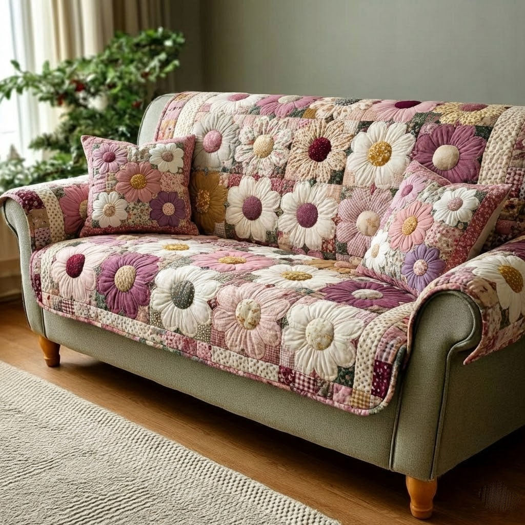 Polka Bloom Quilted Sofa Cover Best Couch Covers Gifts For Mother In Law