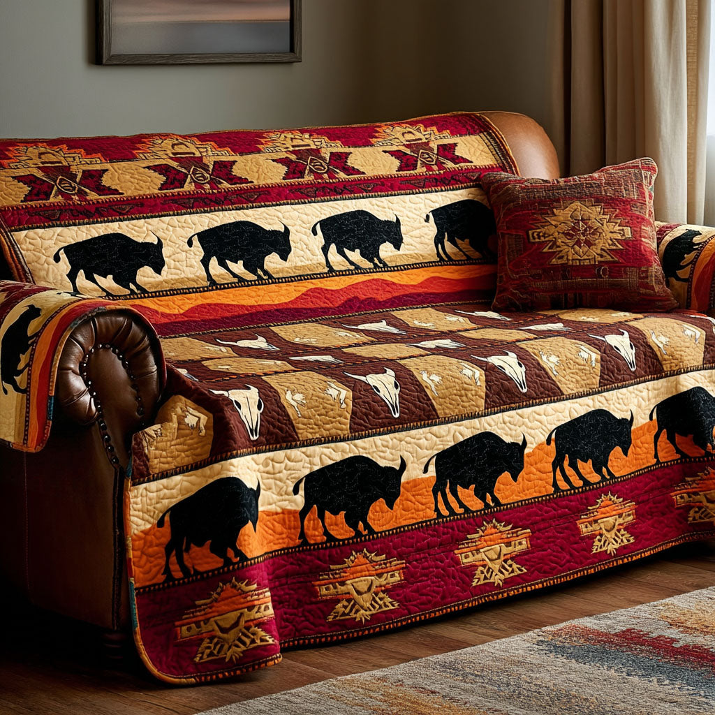 Prairie Echo Quilted Sofa Cover Sofa Protector Cover Christmas Gifts For Horse Lovers