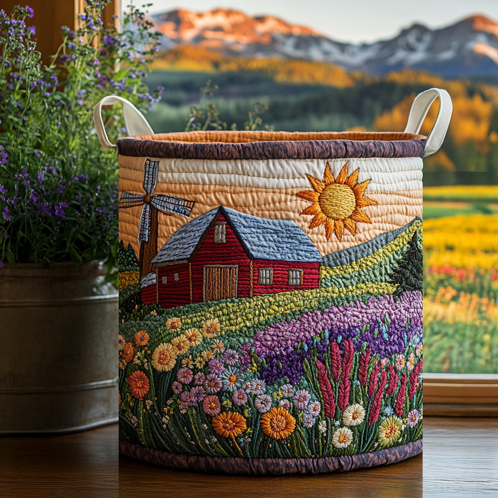 Prairie Life Quilted Laundry Basket Thoughtful Quilted Basket Gift for Home Essentials