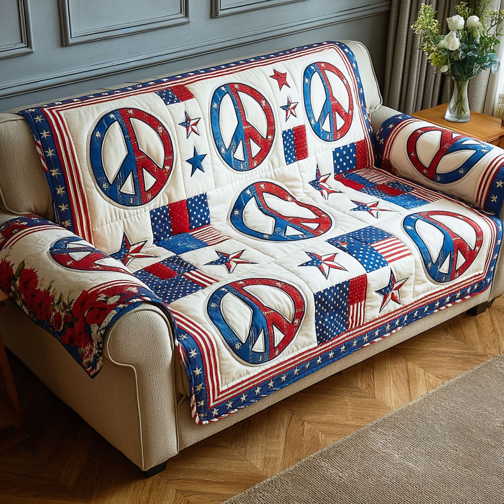 Prairie Pride Quilted Sofa Cover Sofa Furniture Slip Covers 4Th Of July Present