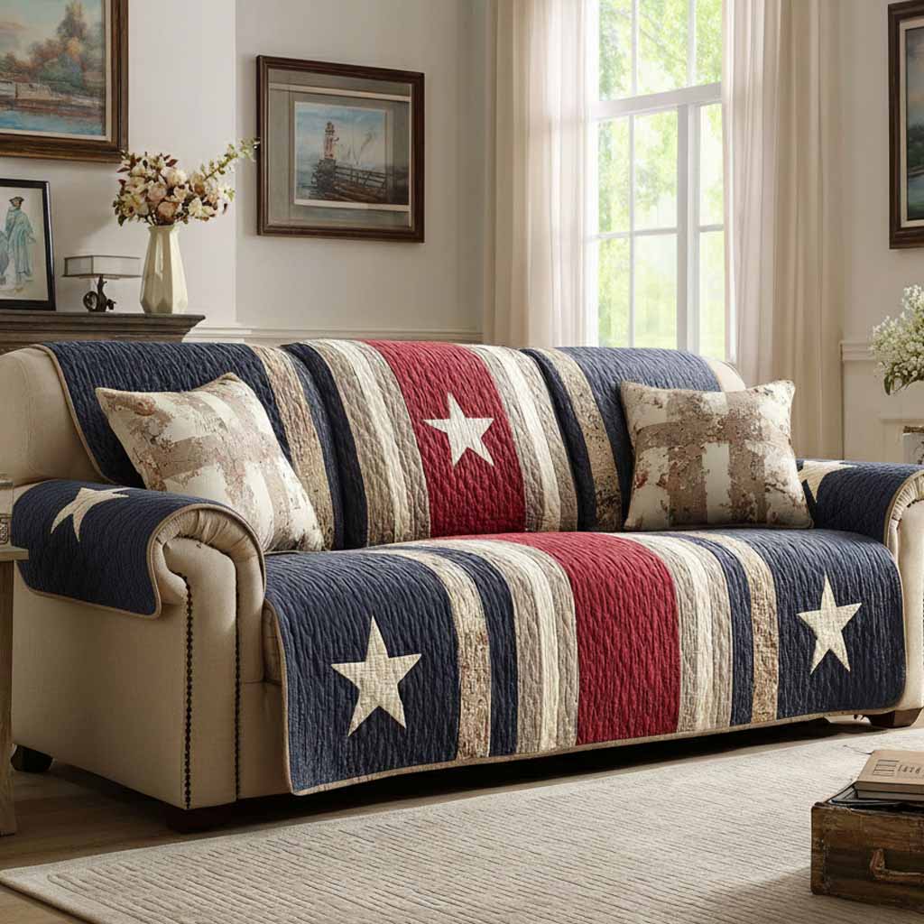 Prairie Stars Quilted Sofa Cover Slipcover Couch Covers Creative Mother's Day Gifts