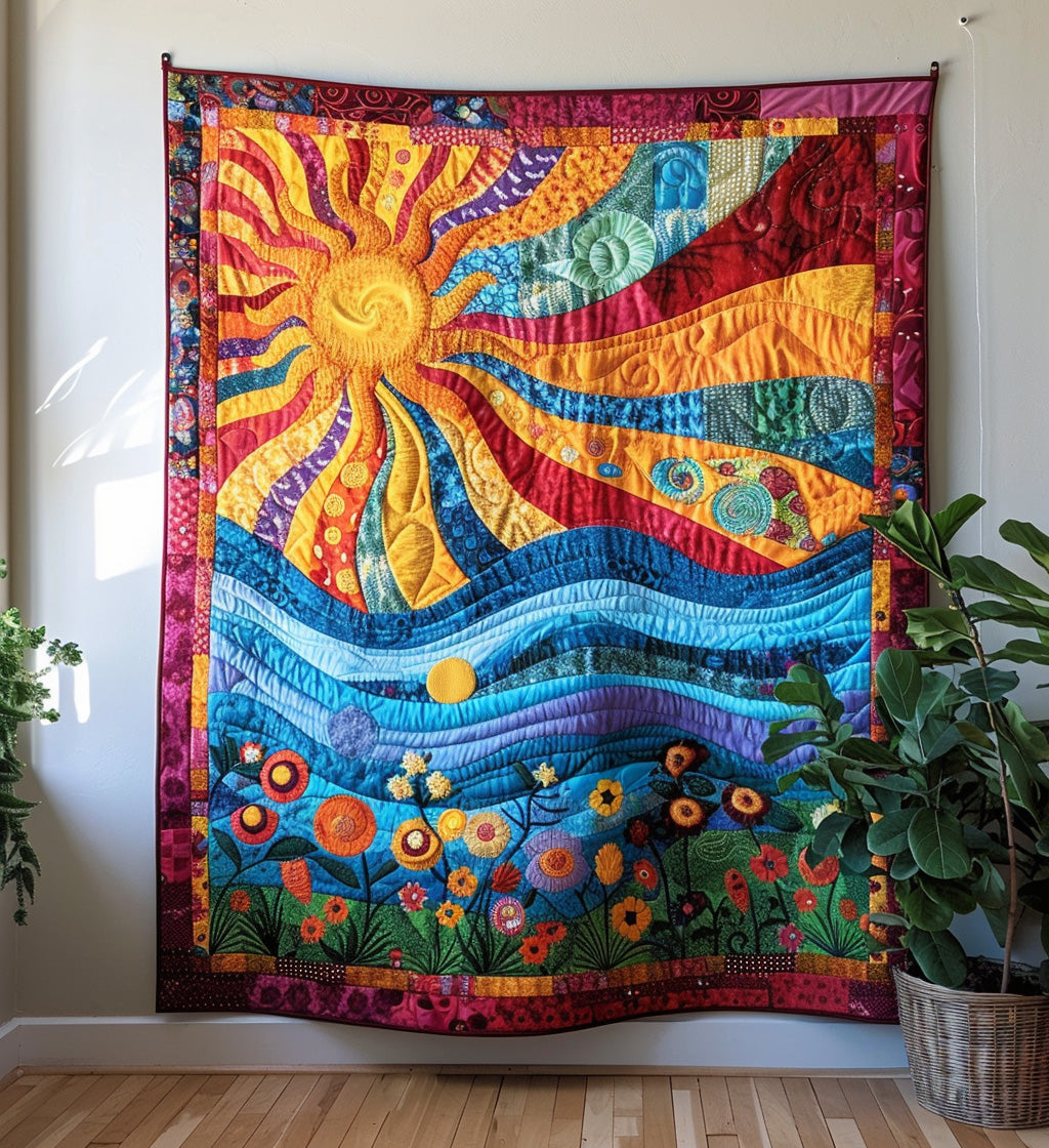 Psychedelic Harmony Quilted Blanket Bed Comforter Set Mother Gift Ideas