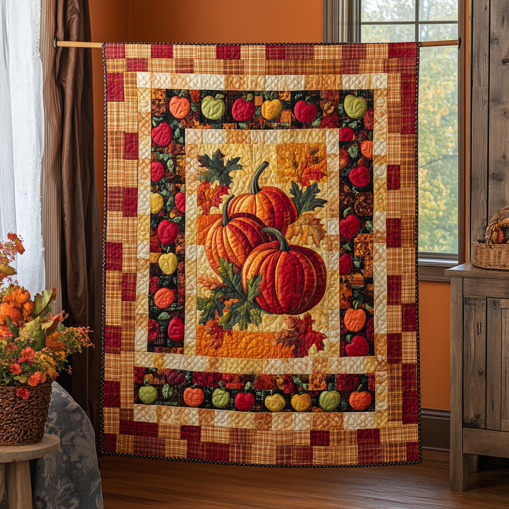 Pumpkin Patchwork Fall Quilted Blanket Good Sheet Sets Thanksgiving Gifts For Clients
