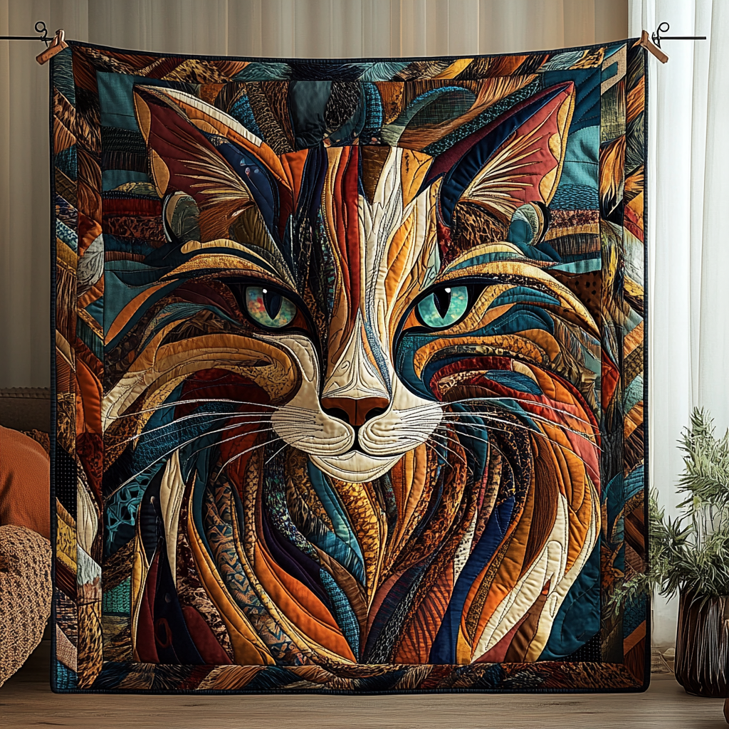 Purrs And Patches Quilted Blanket Bedsheet Comforter Set Unique Cat Gifts For Cat Lovers