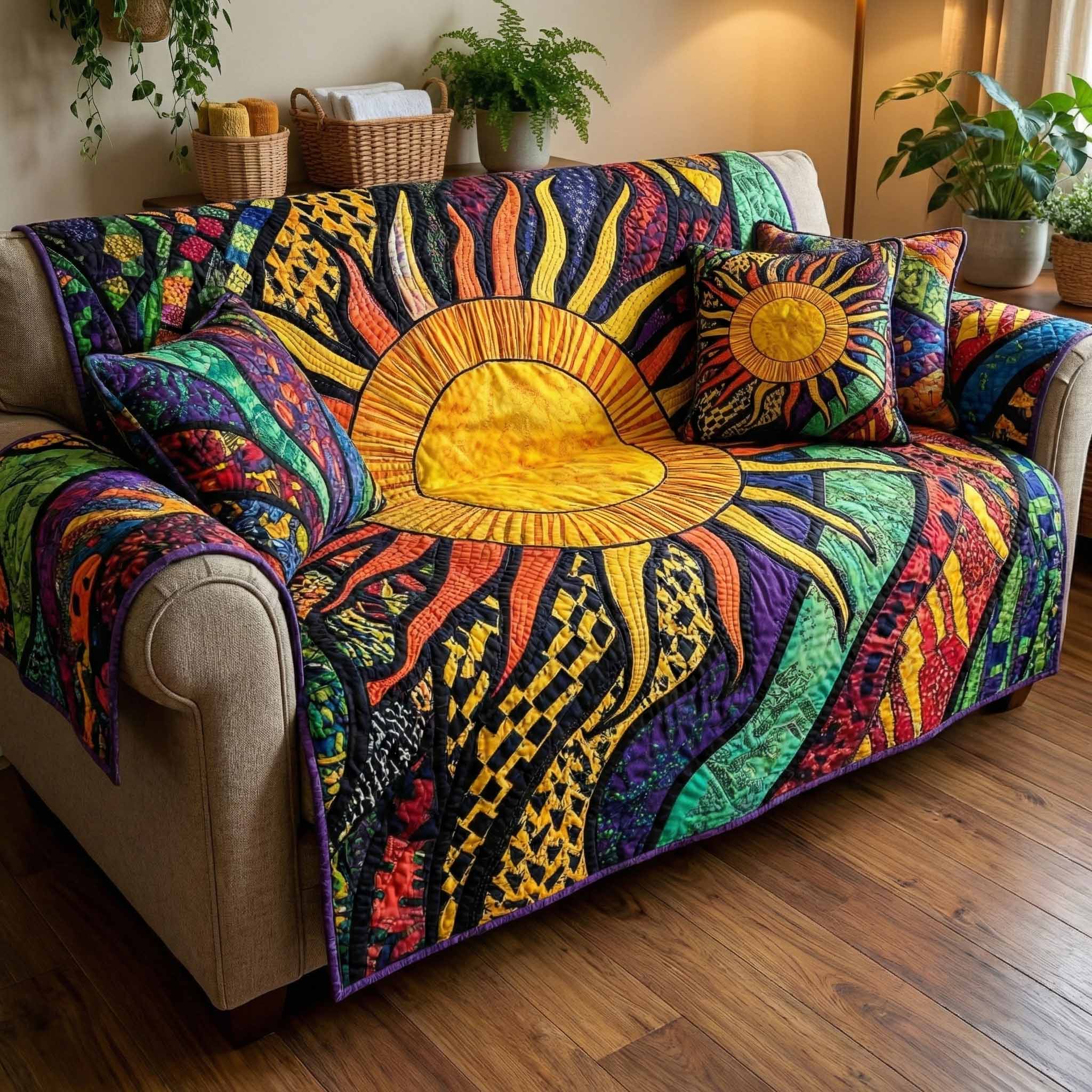 Radiant Spiral Quilted Sofa Cover Sofa Furniture Slip Covers Perfect Mother' Day Gifts