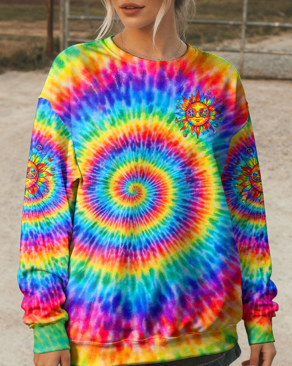 Rainbow Be You The World Will Adjust Sweatshirt Vibrant Motivational Quote Gift For Wife - Image 2