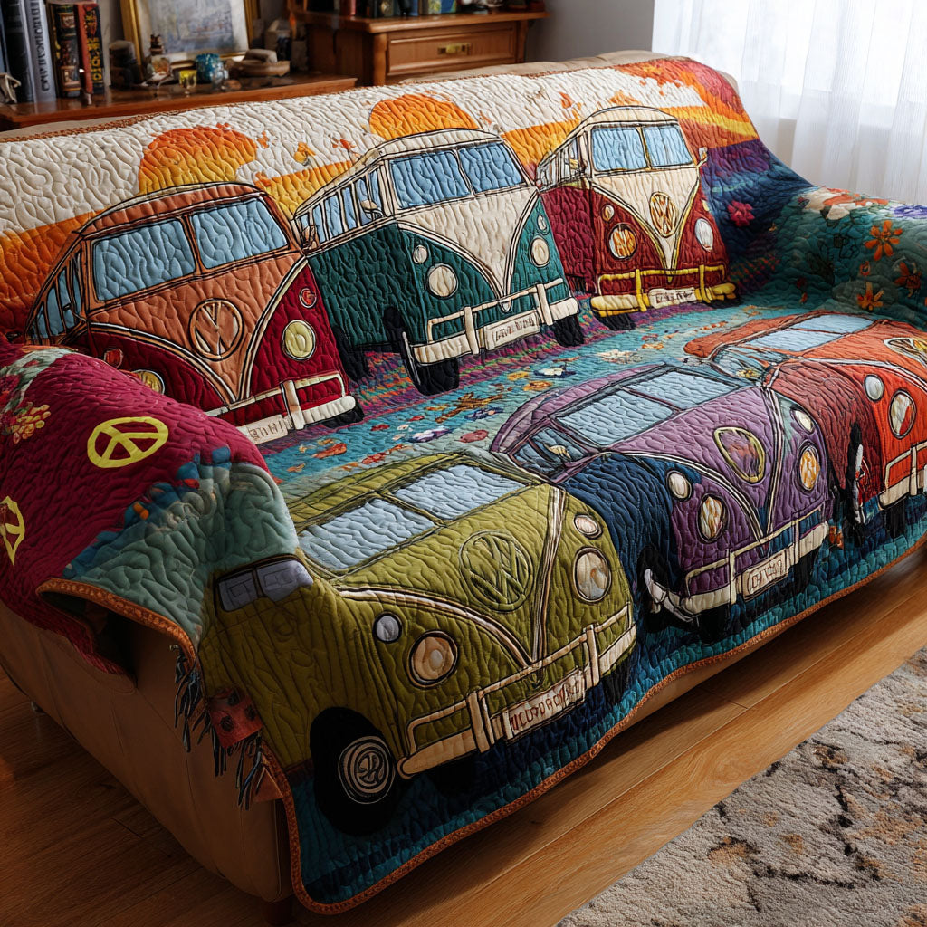Rainbow Trails Quilted Sofa Cover Couch Slipcovers Hippie Christmas Gifts