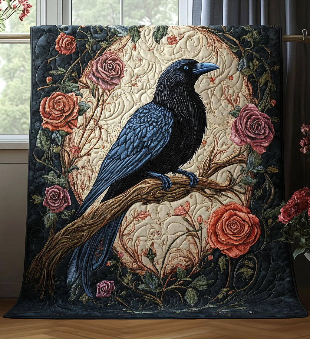 Raven Night Quilted Blanket Queen Bed Set Fathers Day Delivery Gifts