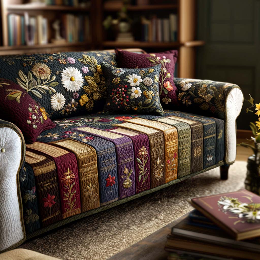 Reading Bliss Quilted Sofa Cover Couch Covers For Couches Best Gifts For Book Readers