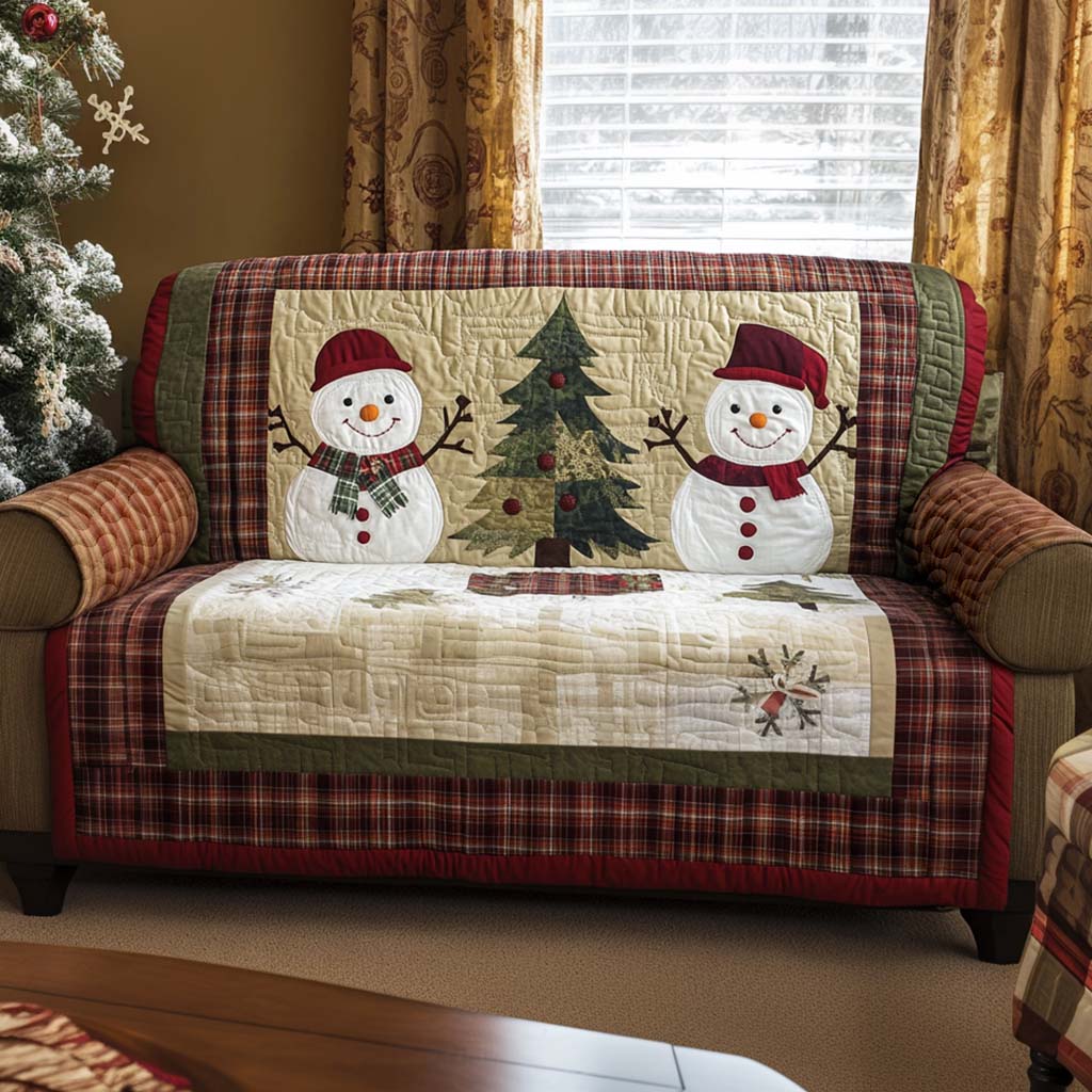 Red and Gold Quilted Sofa Cover Sofa Furniture Slip Covers Christmas Presents For Mum