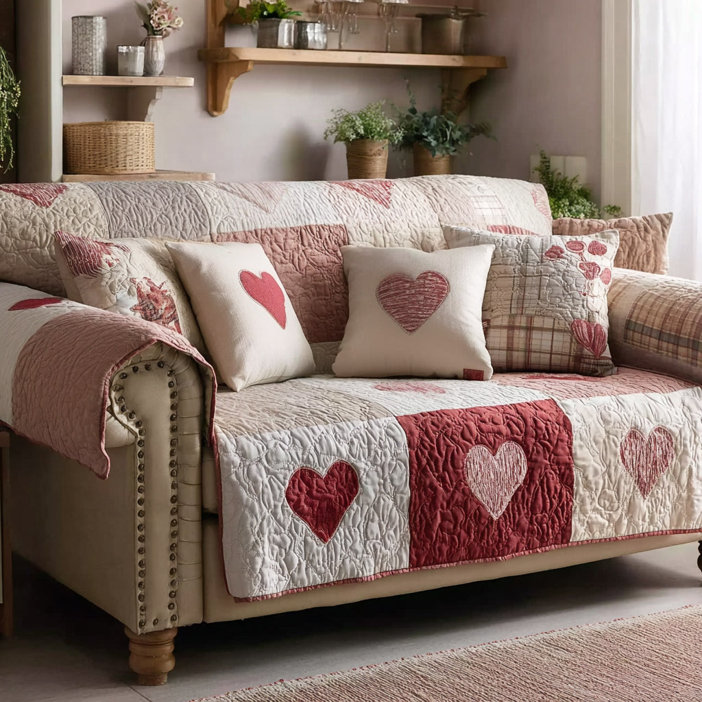 Redwood Valentine Cozy Quilted Sofa Cover Sofa Blanket Cover Valentine Day Presents For Wife