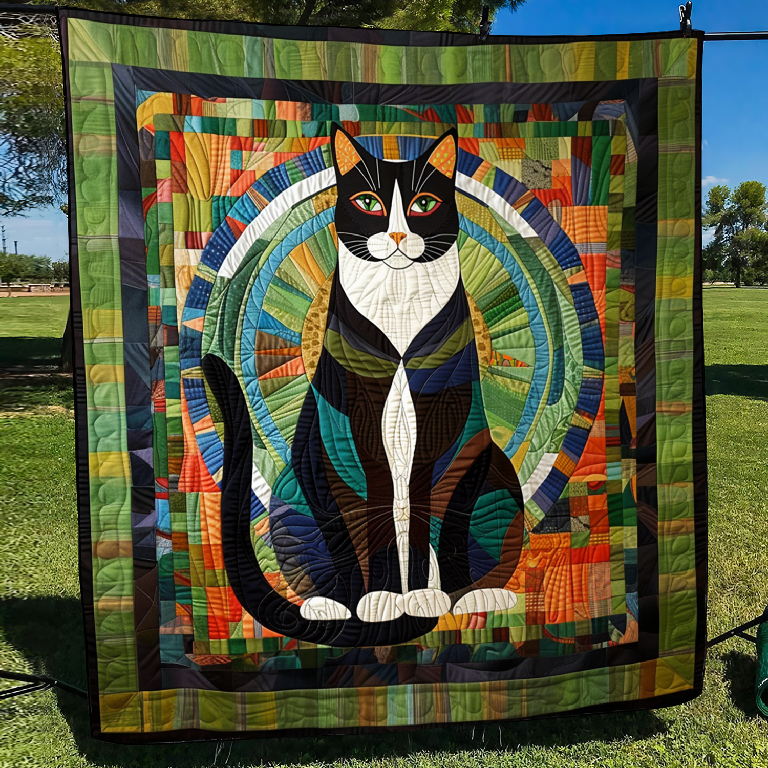 Regal Cat Quilted Blanket Bedroom Decor Cat Lady Gifts