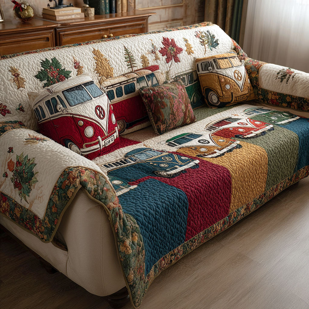 Roadside Paradise Quilted Sofa Cover Sofa Seat Covers Birthday Gift For Hippie Friend