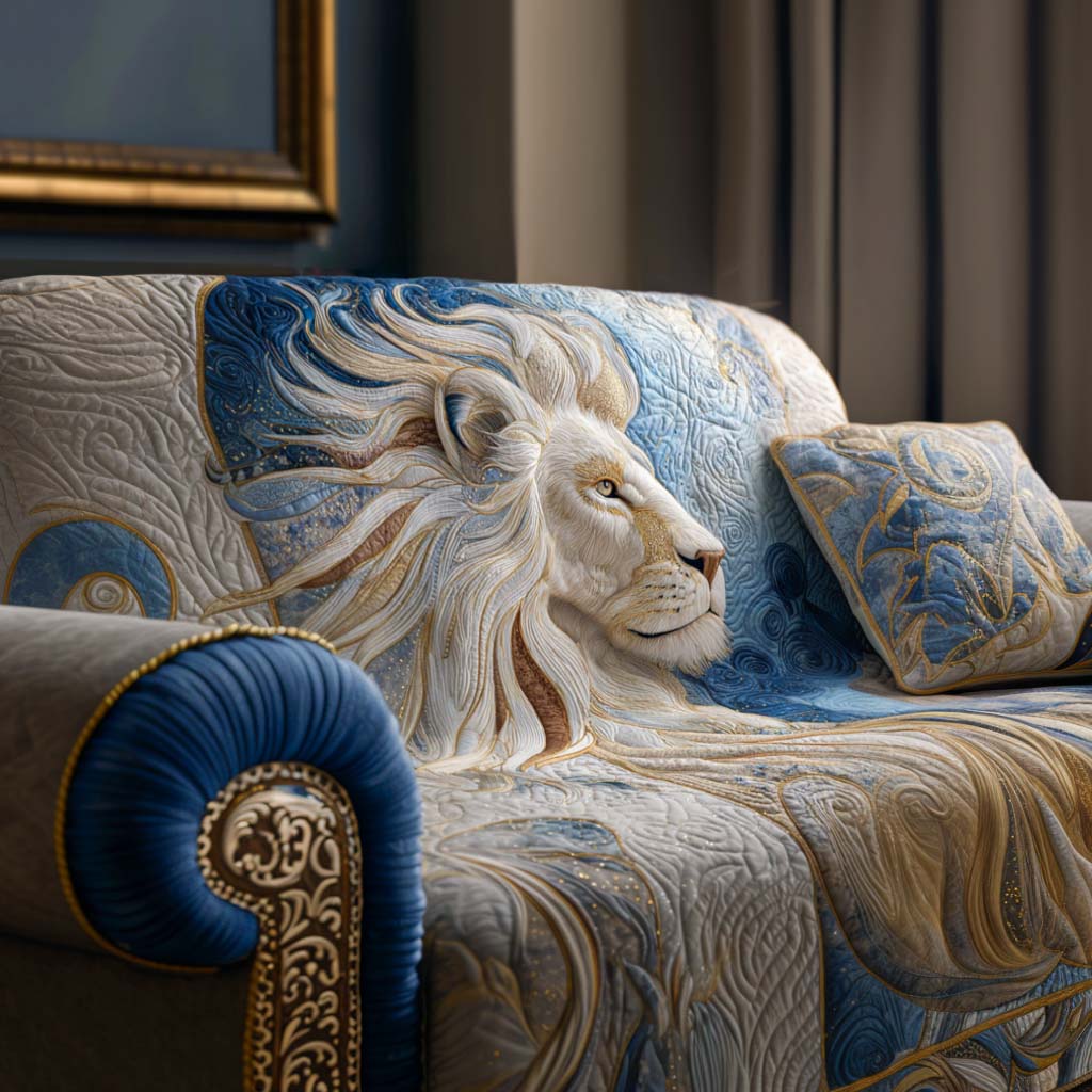 Roaring Pride Quilted Sofa Cover Sofa Protector Cover Best Lion Gifts For Him
