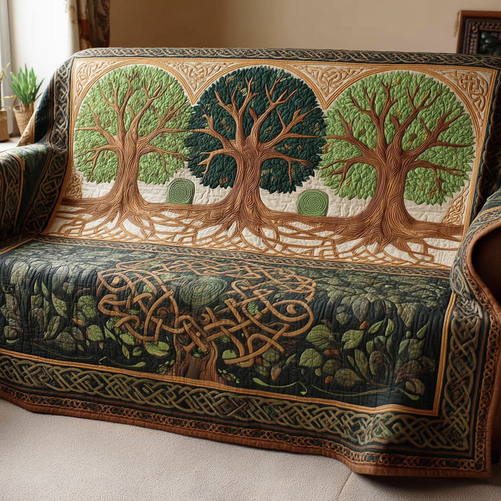 Root Harmony Quilted Sofa Cover Sofa Chaise Cover Tree Of Life Gift Items