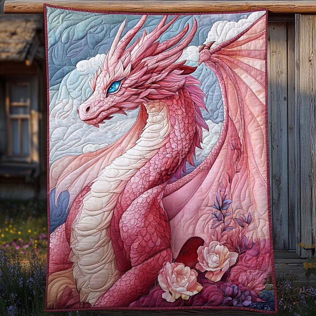 Rose Hued Scales Quilted Blanket Bedroom Ideas Dragon Themed Gifts