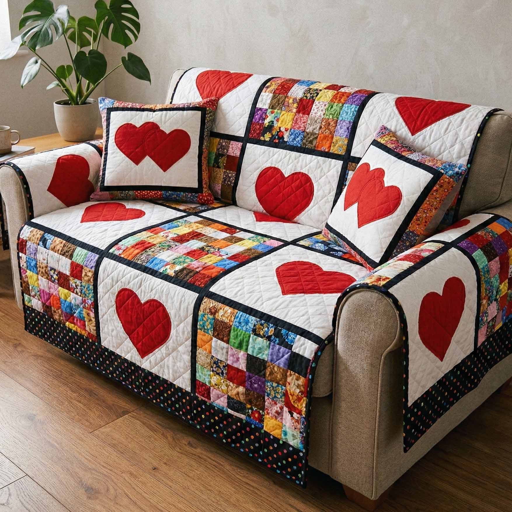 Rose Patch Quilted Sofa Cover Covers For Sofas Xmas Presents For Couples