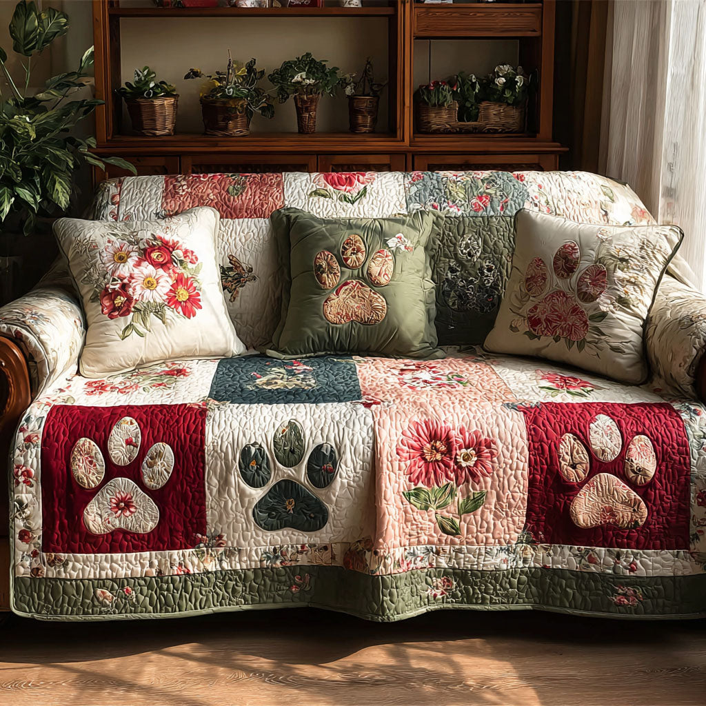 Rosy Paw Quilted Sofa Cover Sofa Saver Covers Gift Idea For Dog Pet Lovers