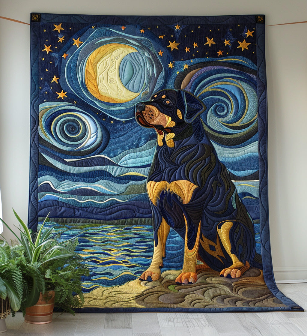 Rottweiler's Night Dream Quilted Blanket Quilt Comforter Sets Cool Gifts For Dog