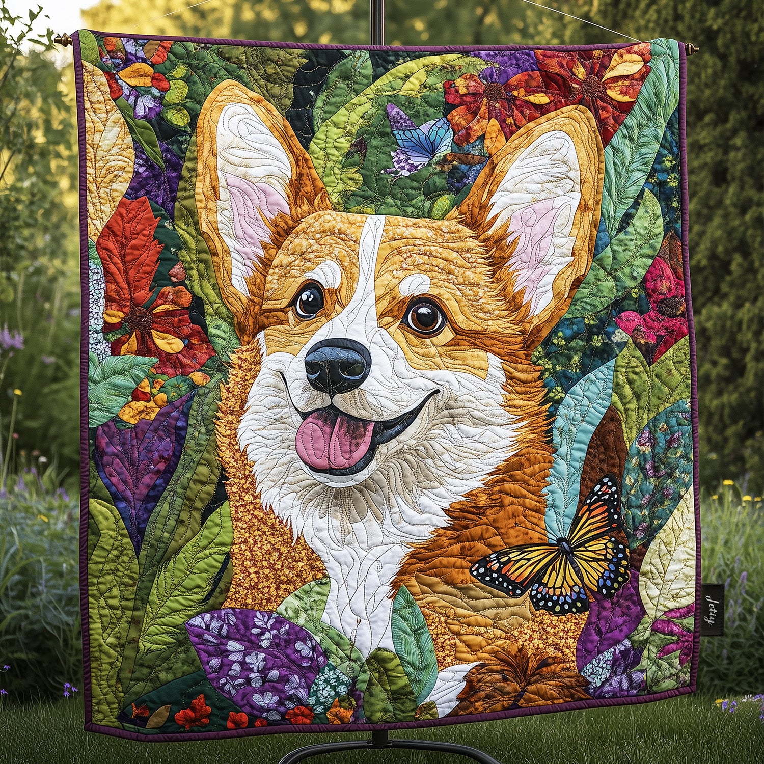 Royal Corgi Charm Quilted Blanket Best Sheets Ever Unique Corgi Gifts