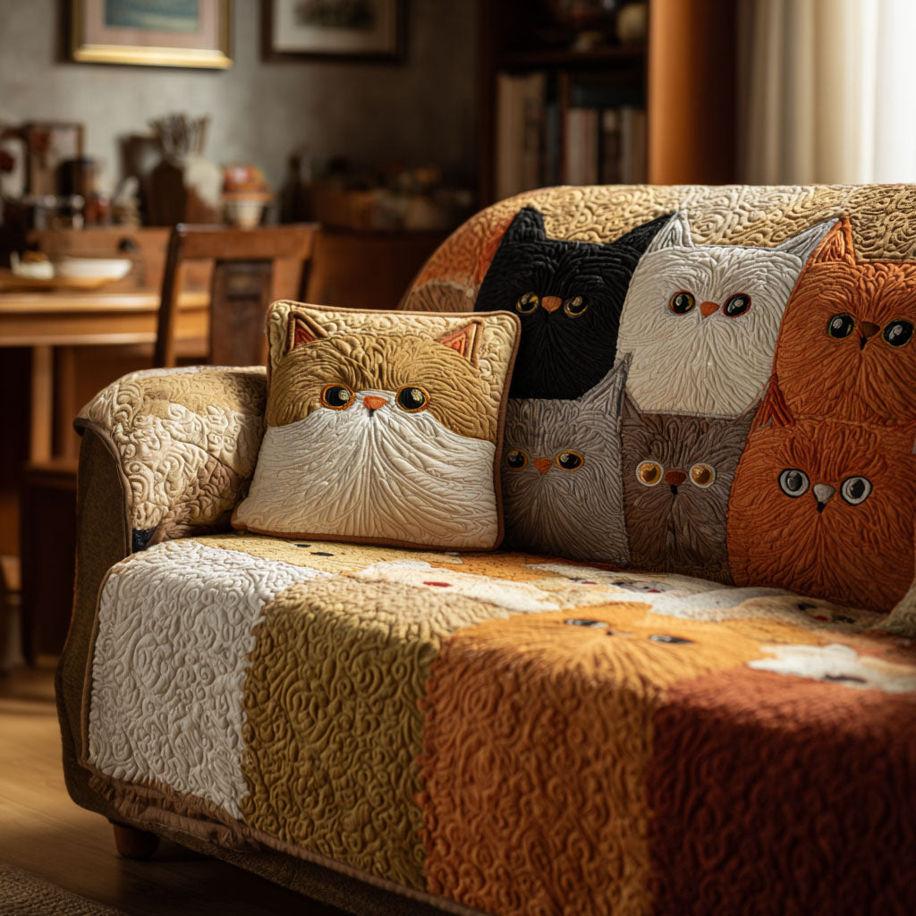 Rustic Charm Quilted Sofa Cover Living Room Decor Ideas Cat Presents For Christmas