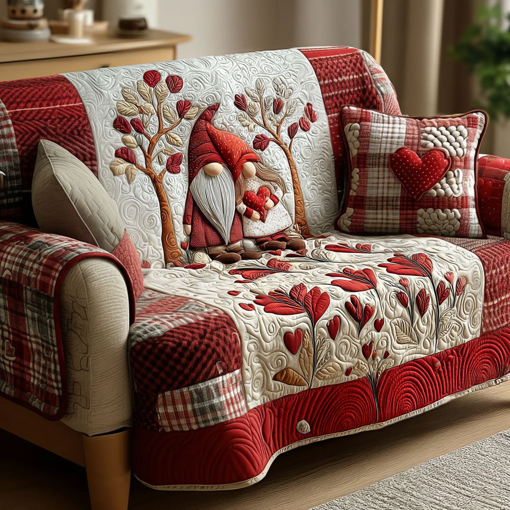 Rustic Gnome Lane Quilted Sofa Cover Home Decor Styles Great Gifts For Couples