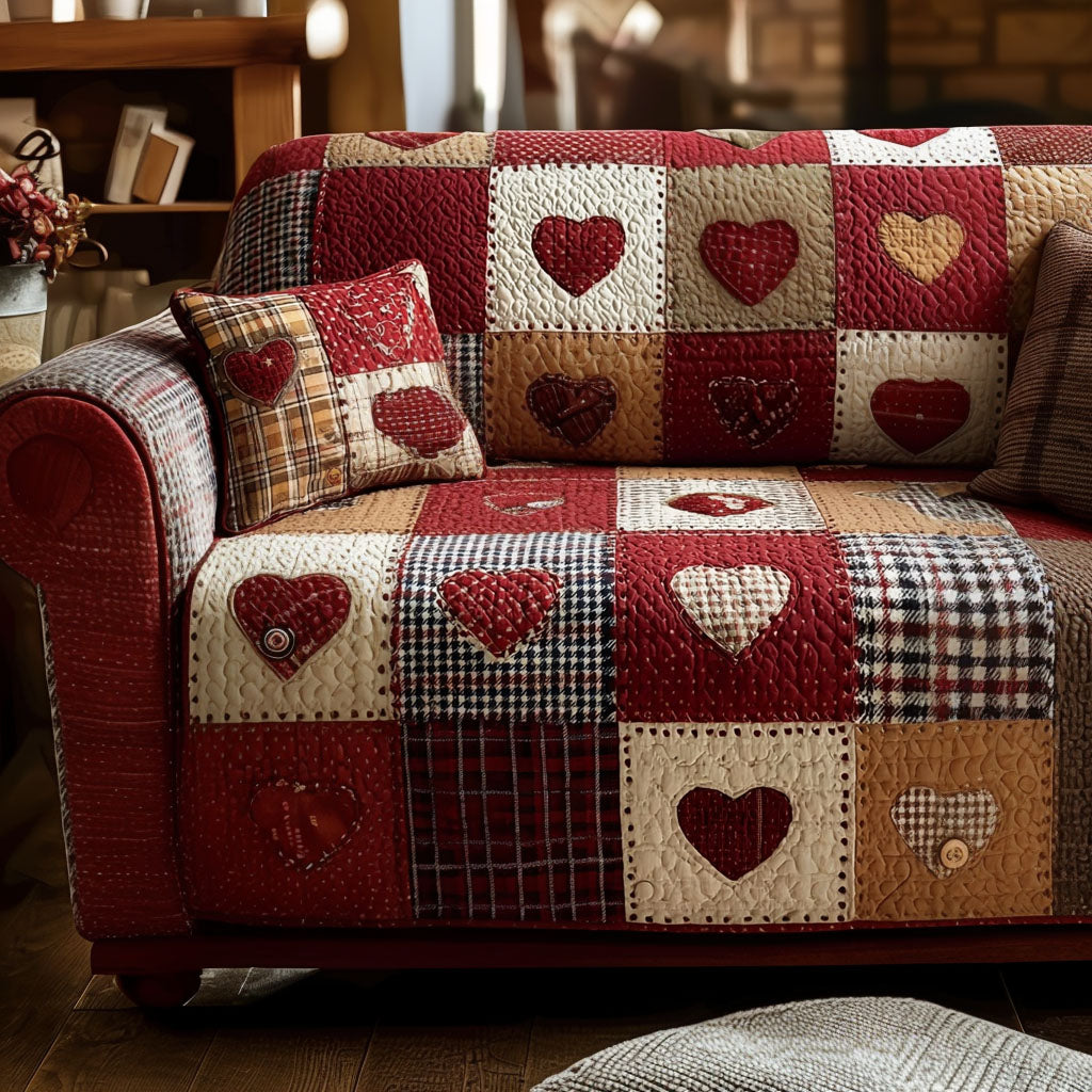 Rustic Love Quilted Sofa Cover Cool Couch Slipcovers Christmas Gifts For Couple