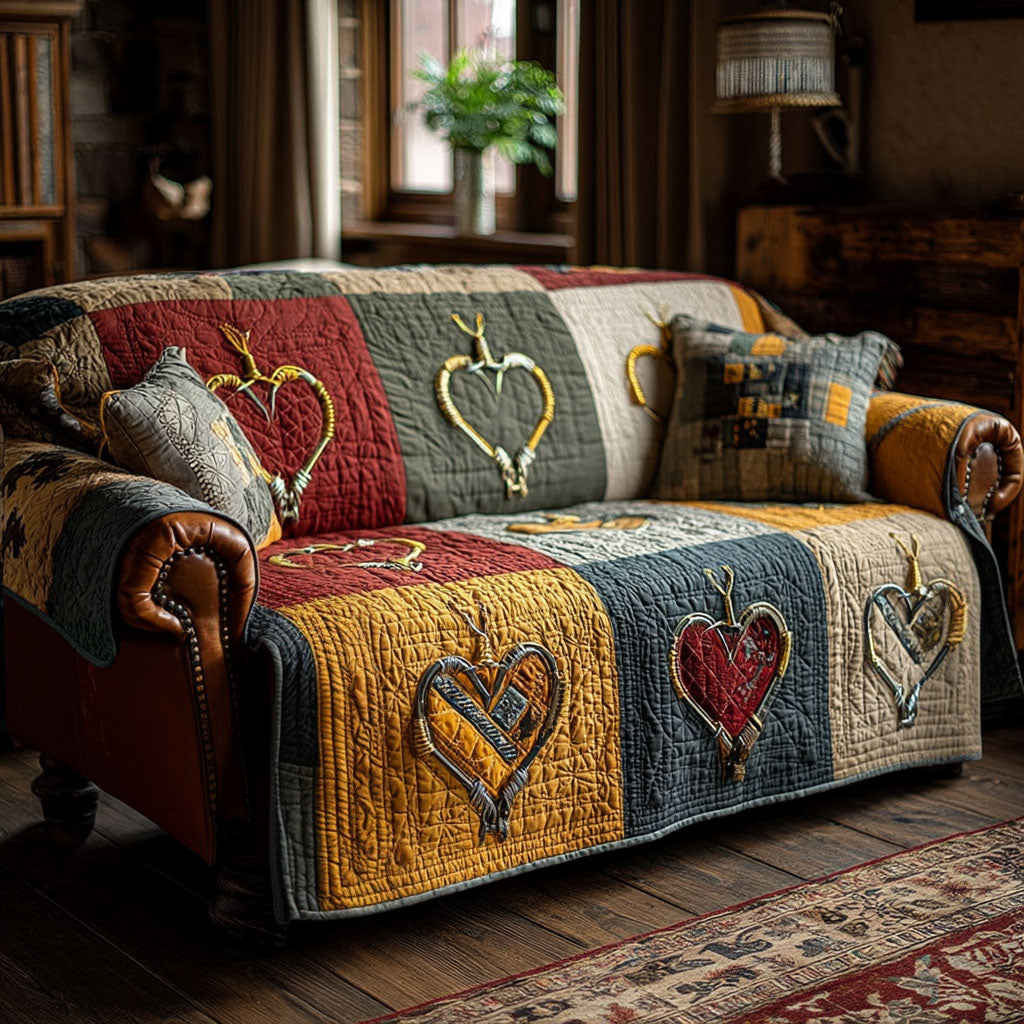 Rustic Reel Tales Quilted Sofa Cover Sofa Saver Covers Father's Day Gifts For Husband