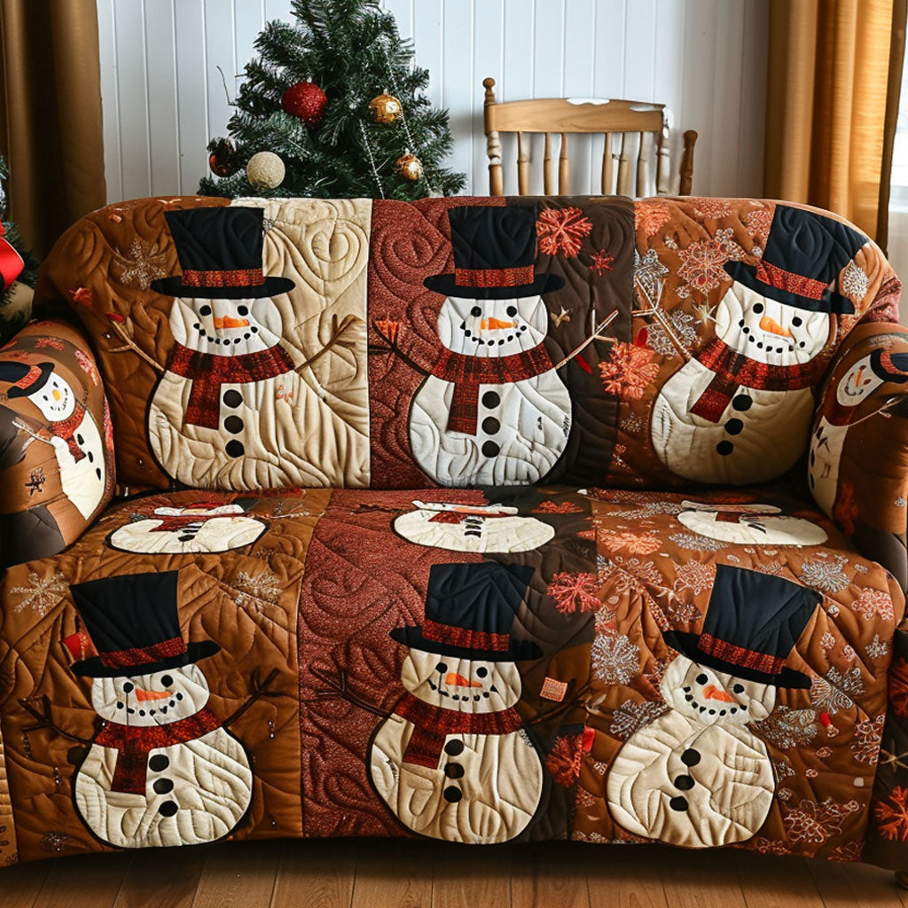 Rustic Snow Charm Quilted Sofa Cover Best Sofa Covers Nice Family Christmas Gifts