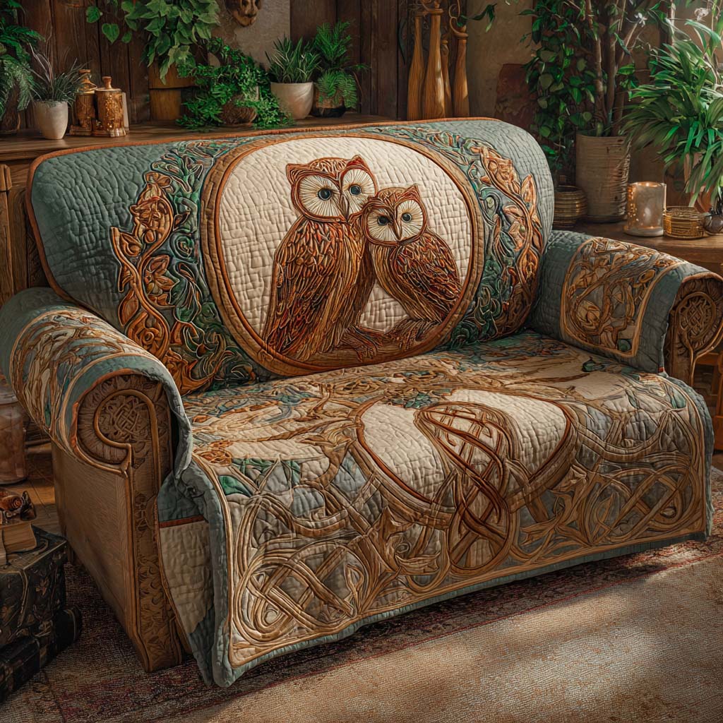 Rustic Watch Quilted Sofa Cover Indoor Decor Gifts With Owls On Them