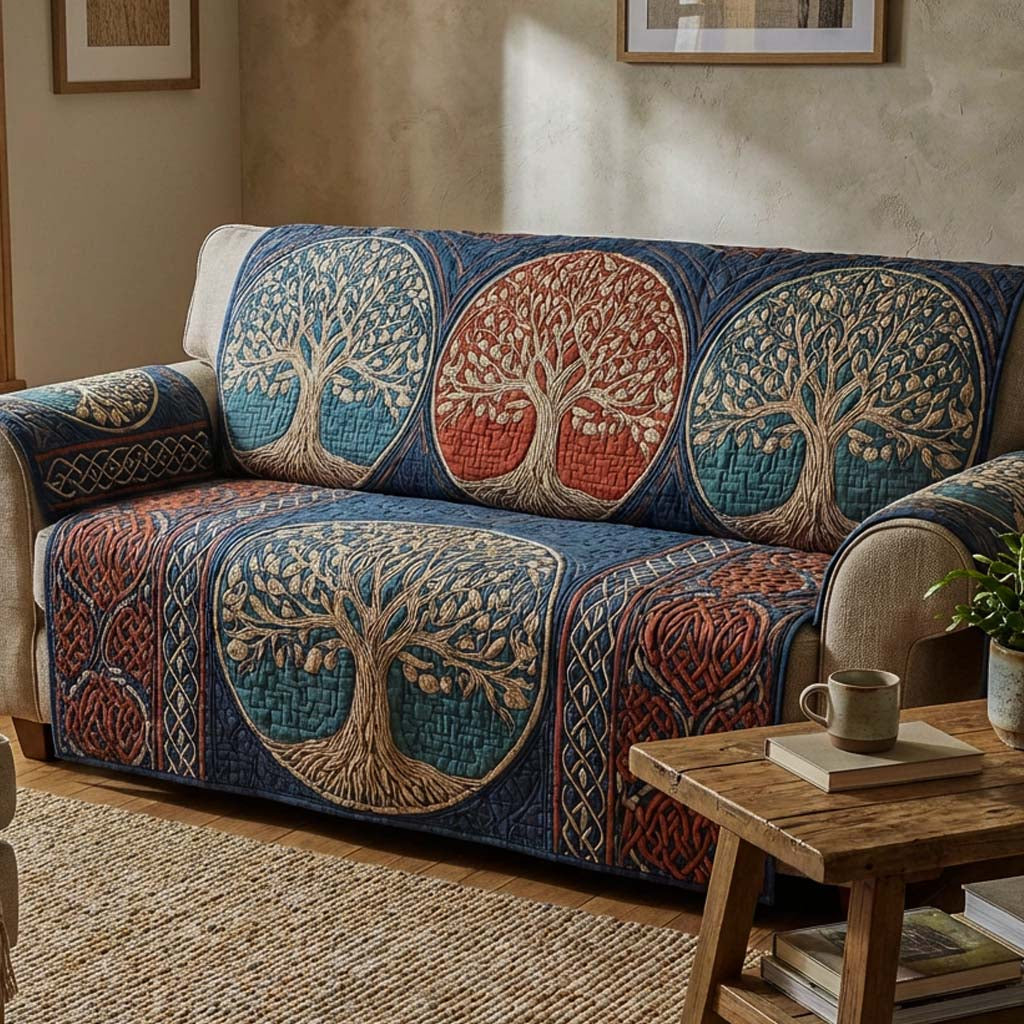 Sacred Grove Quilted Sofa Cover Best Couch Covers Tree Of Life Gifts Father'S Day