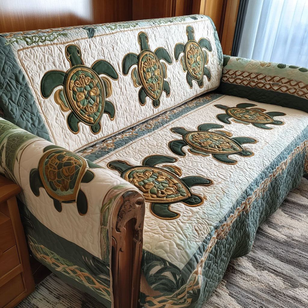 Sacred Shell Quilted Sofa Cover Holiday Living Decorations Sea Turtle Gift Ideas