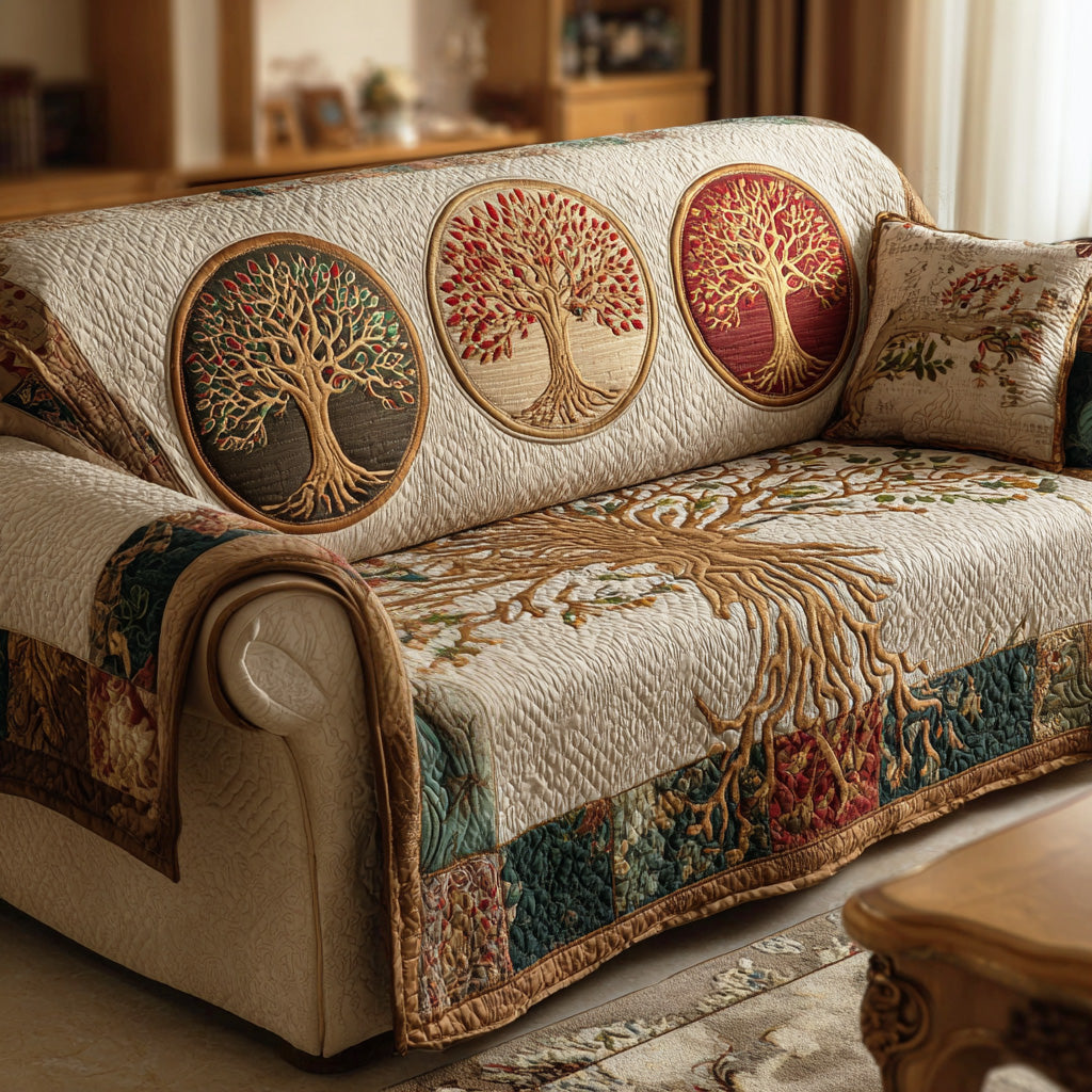 Sacred Tree Quilted Sofa Cover Sofa Protector Cover Tree Of Life Merchandise