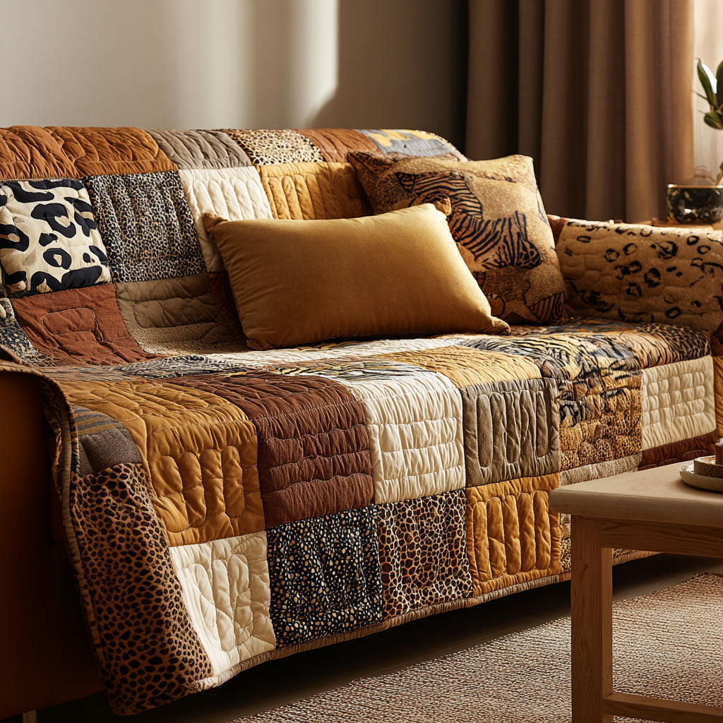 Safari Mosaic Quilted Sofa Cover Cool Couch Covers African American Heritage Month Gifts