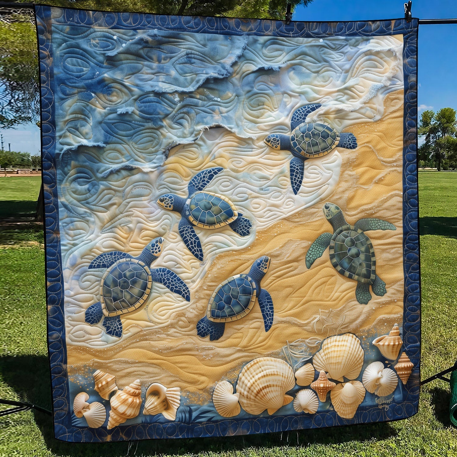Sand to Sea Quilted Blanket Boho Bedroom Ideas Sea Turtle Gifts For Her