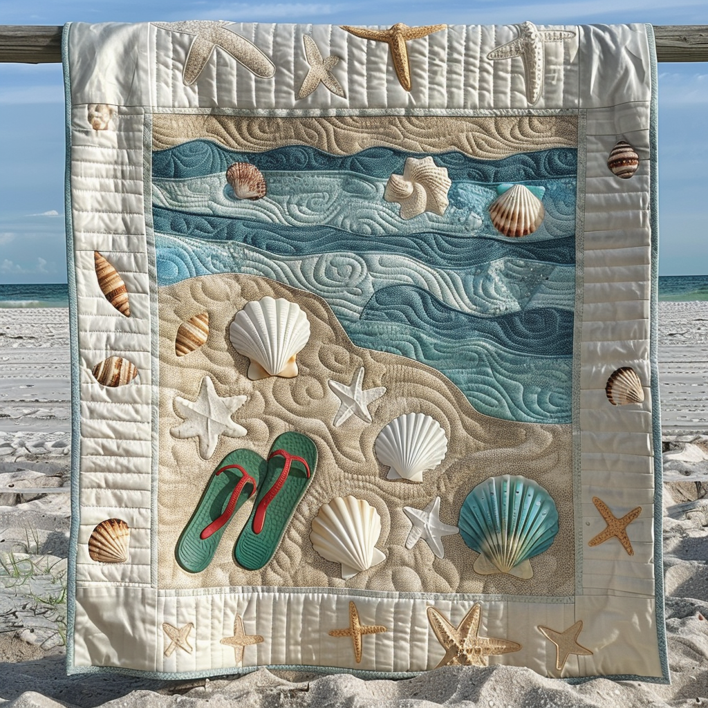 Sandy Shores Quilted Blanket Comforter Sets Queen Gifts For Mom