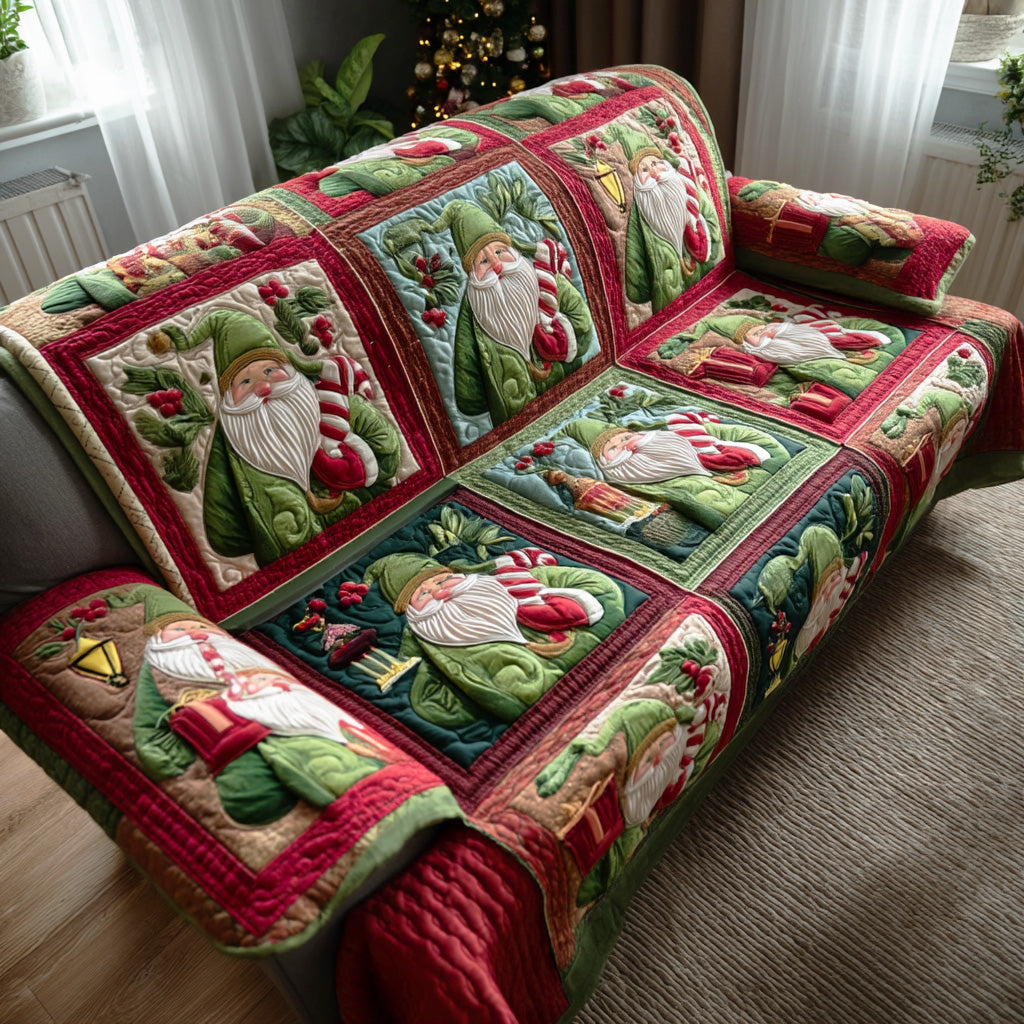 Santa Cheer Quilted Sofa Cover Best Slipcovers Family Christmas Present Ideas