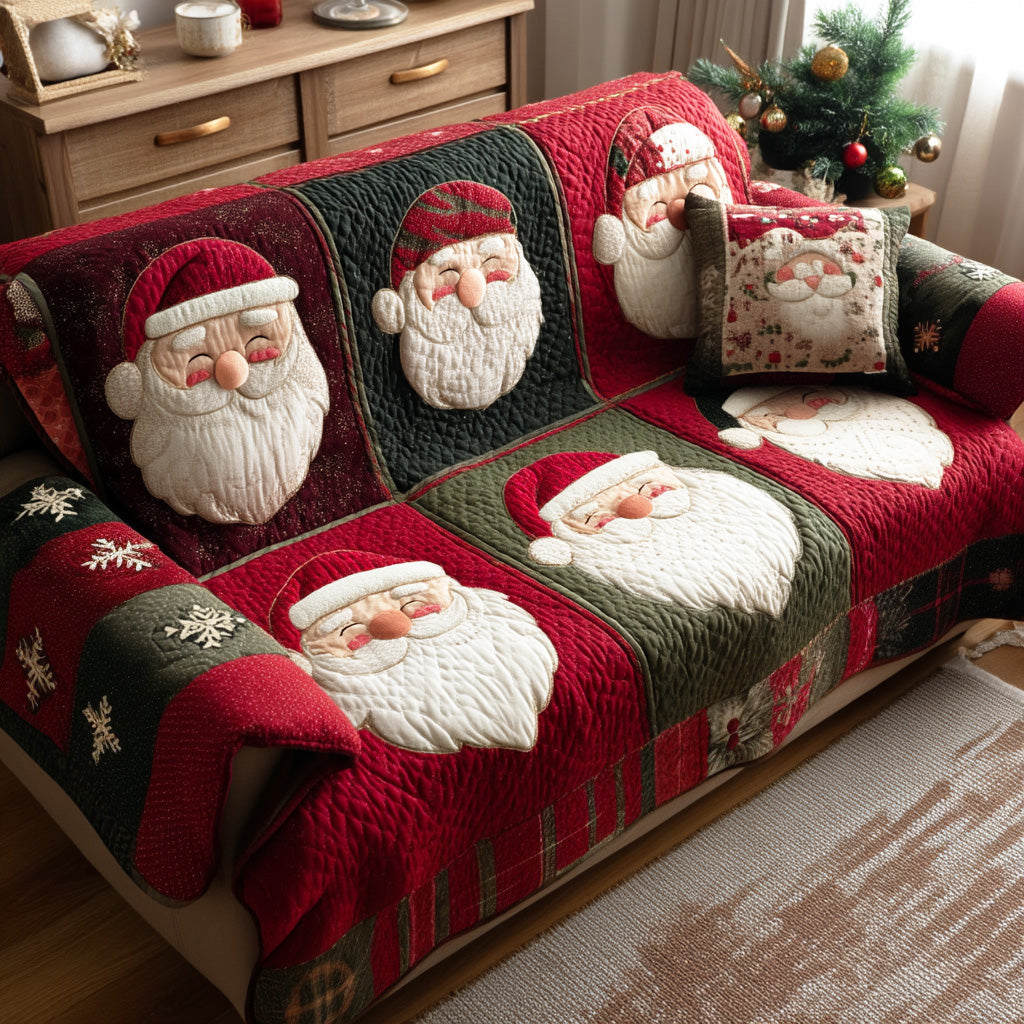 Santa Spirit Quilted Sofa Cover Sofa Covers For Sale Family Xmas Present Ideas