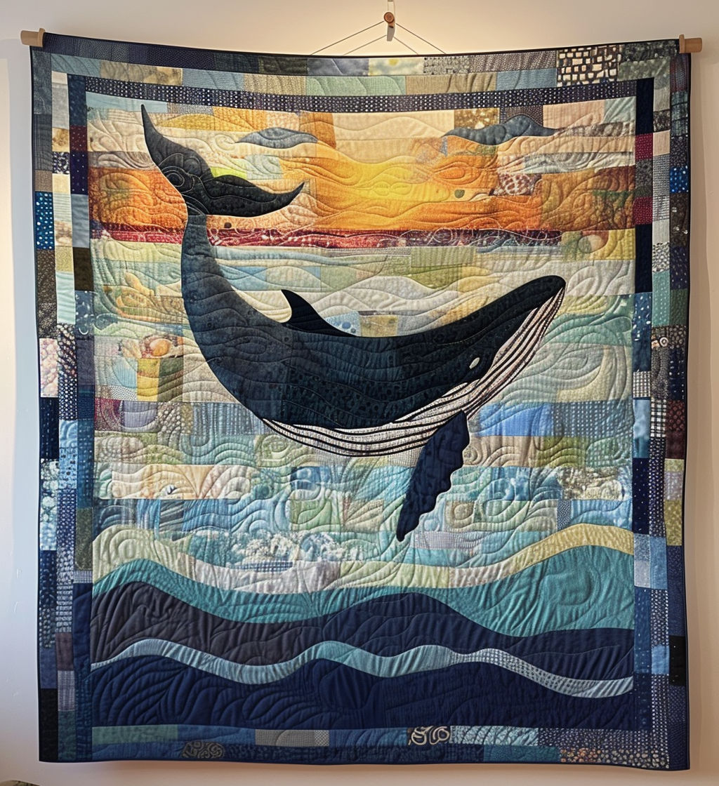 Sea Giant's Journey Quilted Blanket Bed Decor Ideas Father's Day Gifts