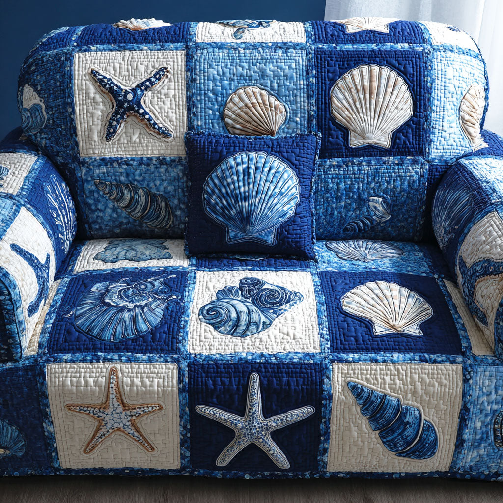 Sea Shells Quilted Sofa Cover Couch Cushion Covers Awesome Father's Day Gifts